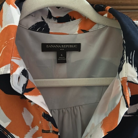 Banana Republic Abstract Print Long-Sleeve Dress - Size 6 - Picture 2 of 5